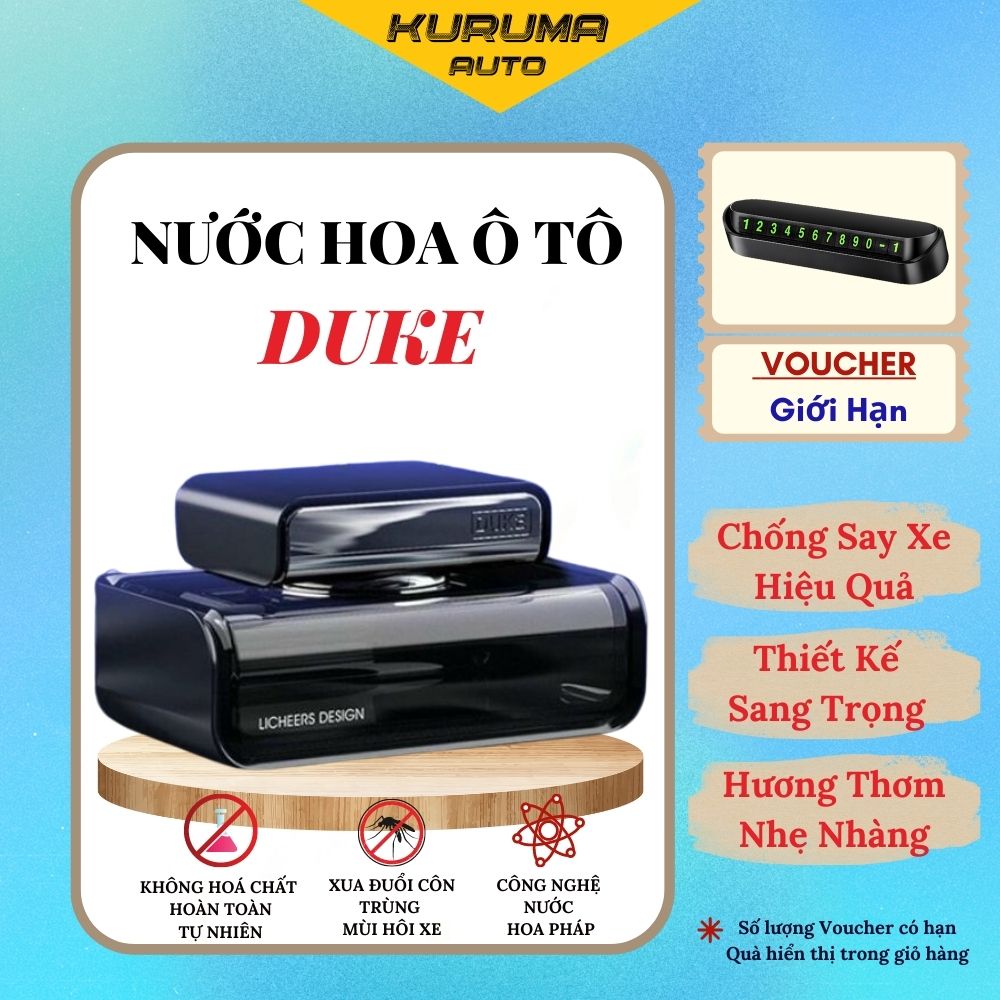 Nước hoa ô tô Nước hoa DUKE chiết xuất 100 từ thiên nhiên khử mùi chống say xe an toàn cho sức khoẻ.