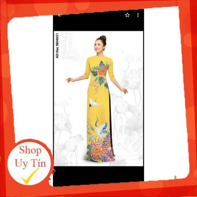 Áo dài đẹp_áo dài in hoa _áo dài may sẵn chất đẹp