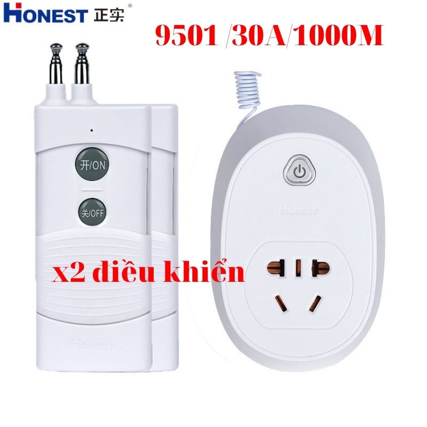Ổ cắm điện điều khiển từ xa công suất lớn honest ht-9501czd 220v 30a 1000m - công tắc điều khiển từ xa- điều khiển từ xa , công tắc thông minh công tắc hẹn giờ