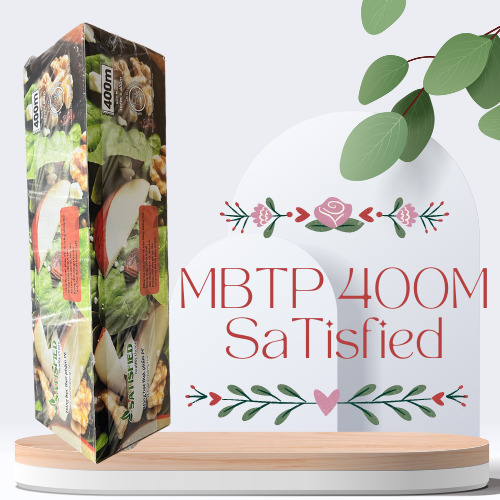 Màng bọc thực phẩm pe satisfied 30cm x 400m giúp sản phẩm tươi sạch, an toàn khi sử dụng