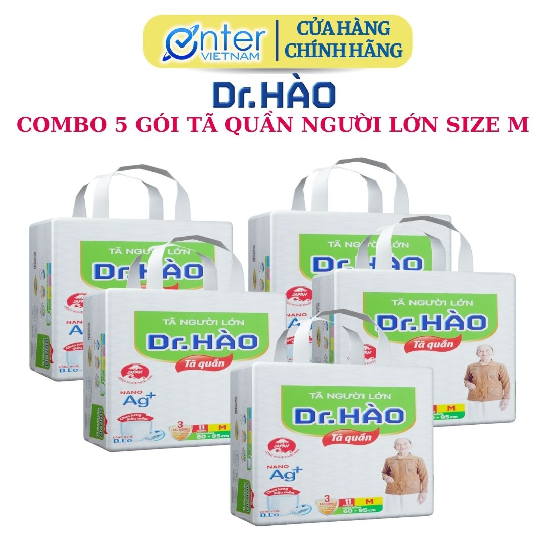 Hàng Chính Hãng Tã quần người lớn Dr.Hào size M bỉm,tả người già người bệnh siêu thấm khử mùi chống hăm