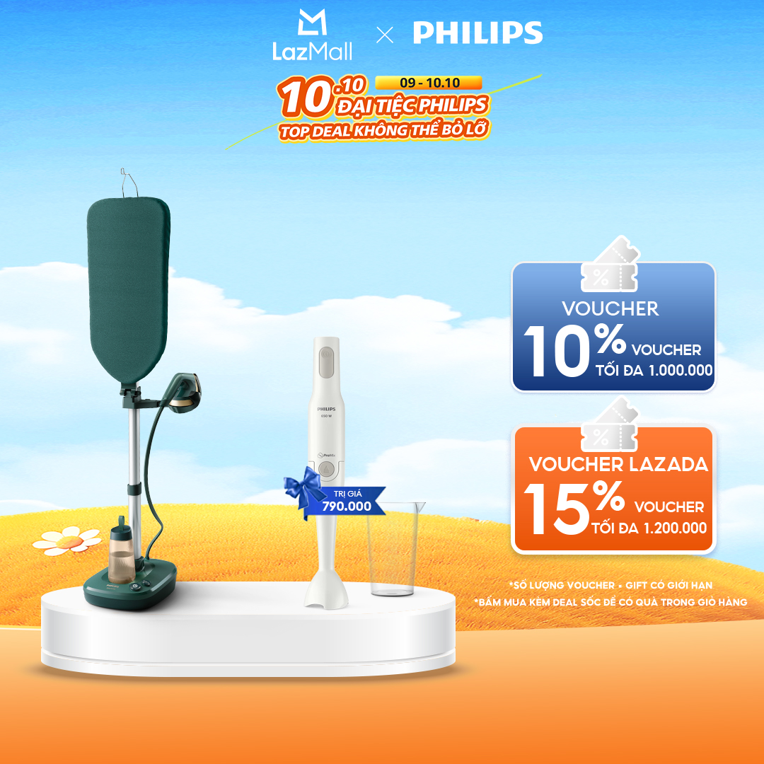 Bàn Ủi Đứng  Cao Cấp Đa Năng All-In-One Philips AIS6020/70|OptimalTEMP không cháy|ván ủi đa góc| bình nước 1.1L| có bánh xe|BH 2 năm - Hàng Phân Phối Chính Hãng