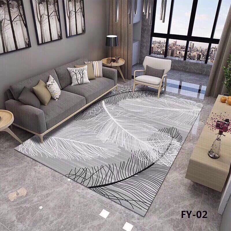 Thảm nỉ bali trải sàn loại 1m6 x2m3 mẫu lá xám