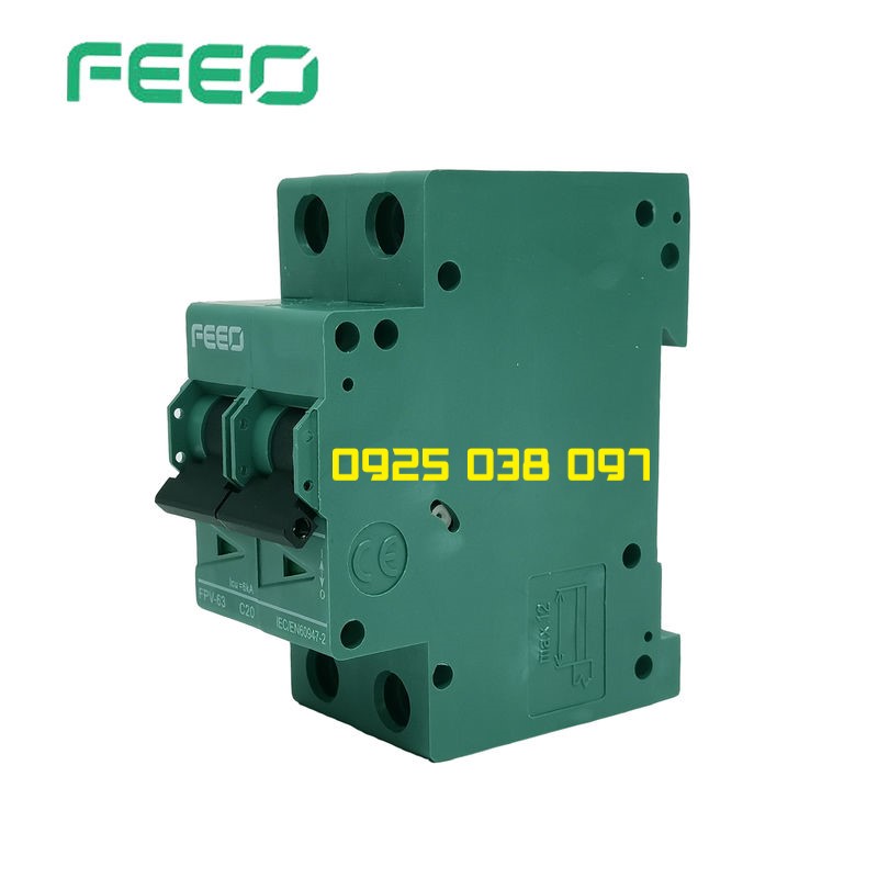 Cb dc 800v dc chuyên dụng cho điện năng lượng mặt trời 2p 16a 25a 32a 63a feeo bảo hành 2 năm
