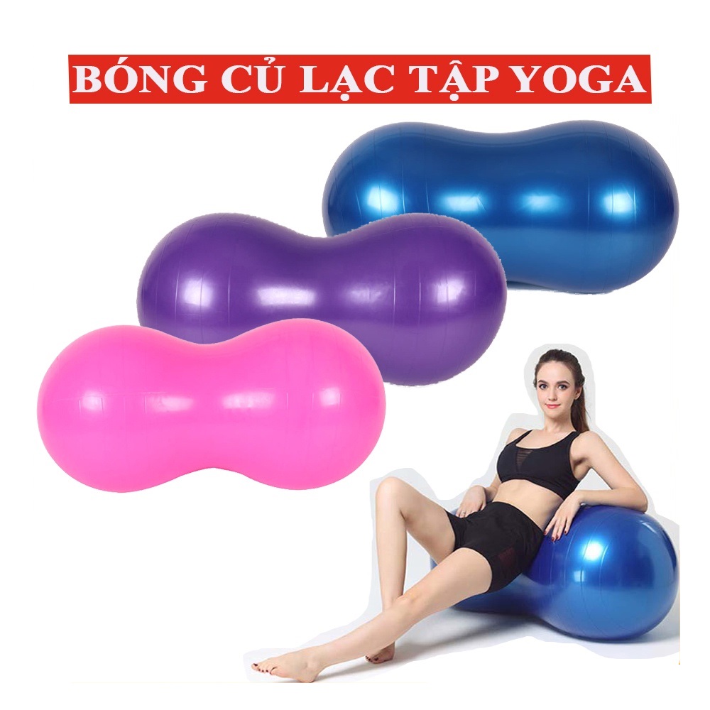 Bóng tập yoga hình củ lạc chống trơn trượt tiện dụng, hỗ trợ tập yoga, thể dục tại nhà, văn phòng - bóng tập yoga chính hãng bóng tập yoga - thể thao kích thước : 45cm x 90cm