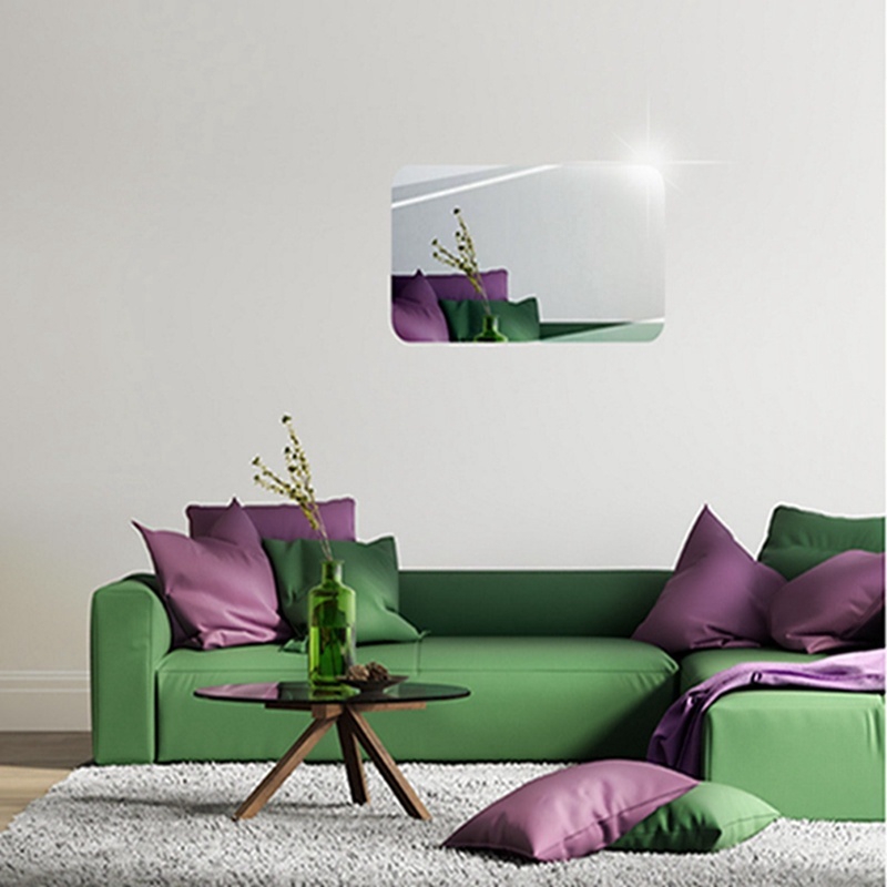 Gương dán tường- Gương dán tường 3D siêu rõ nét kích thước 42 x 27 hình chữ nhật, Gương Trang Điểm, Gương Soi Toàn Thân, Guơng Trang Trí  Phòng tắm