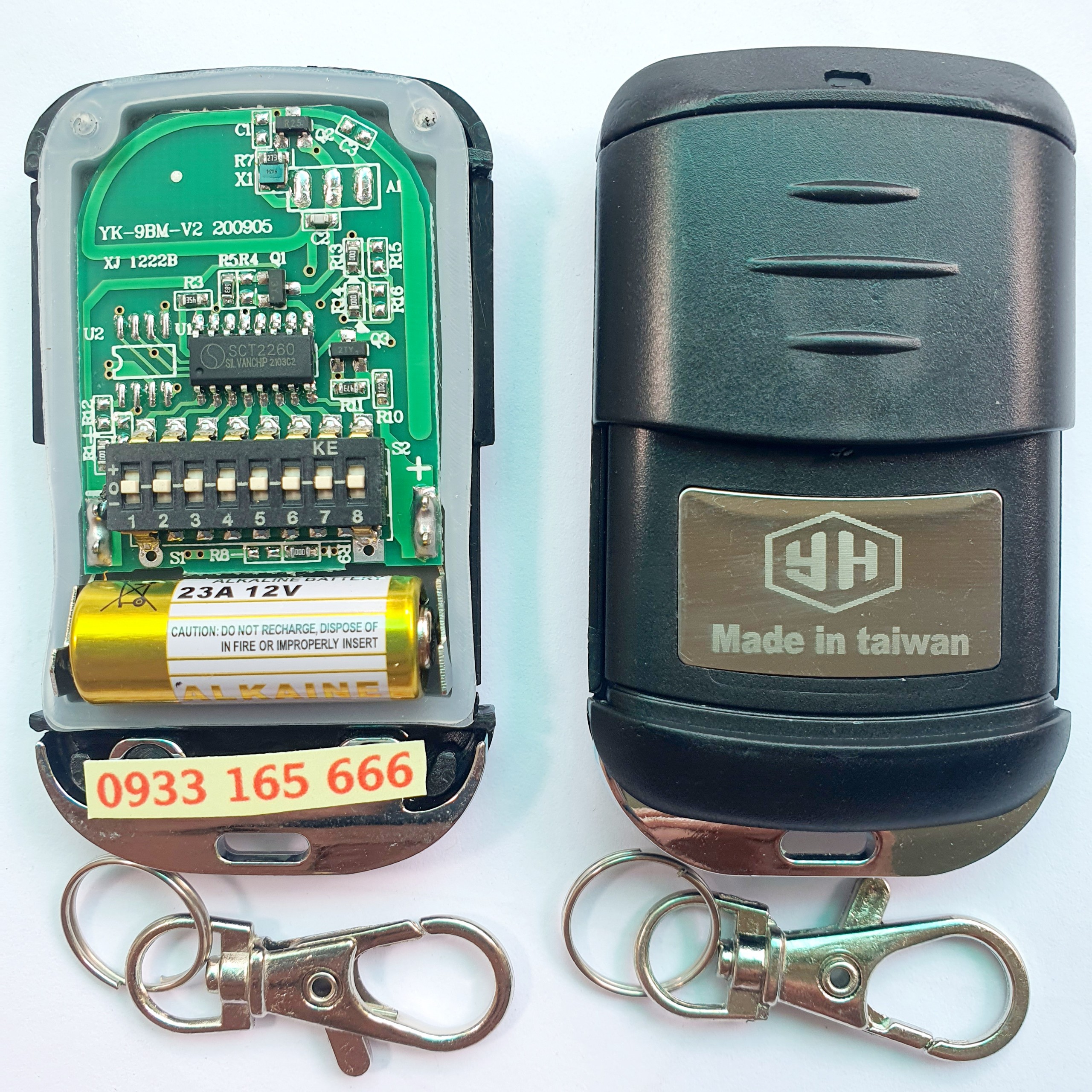 Remote - Điều khiển cửa cuốn TAIWAN YH 433 chống nước 8 mã gạt  ( lắp được với TEC, ... )