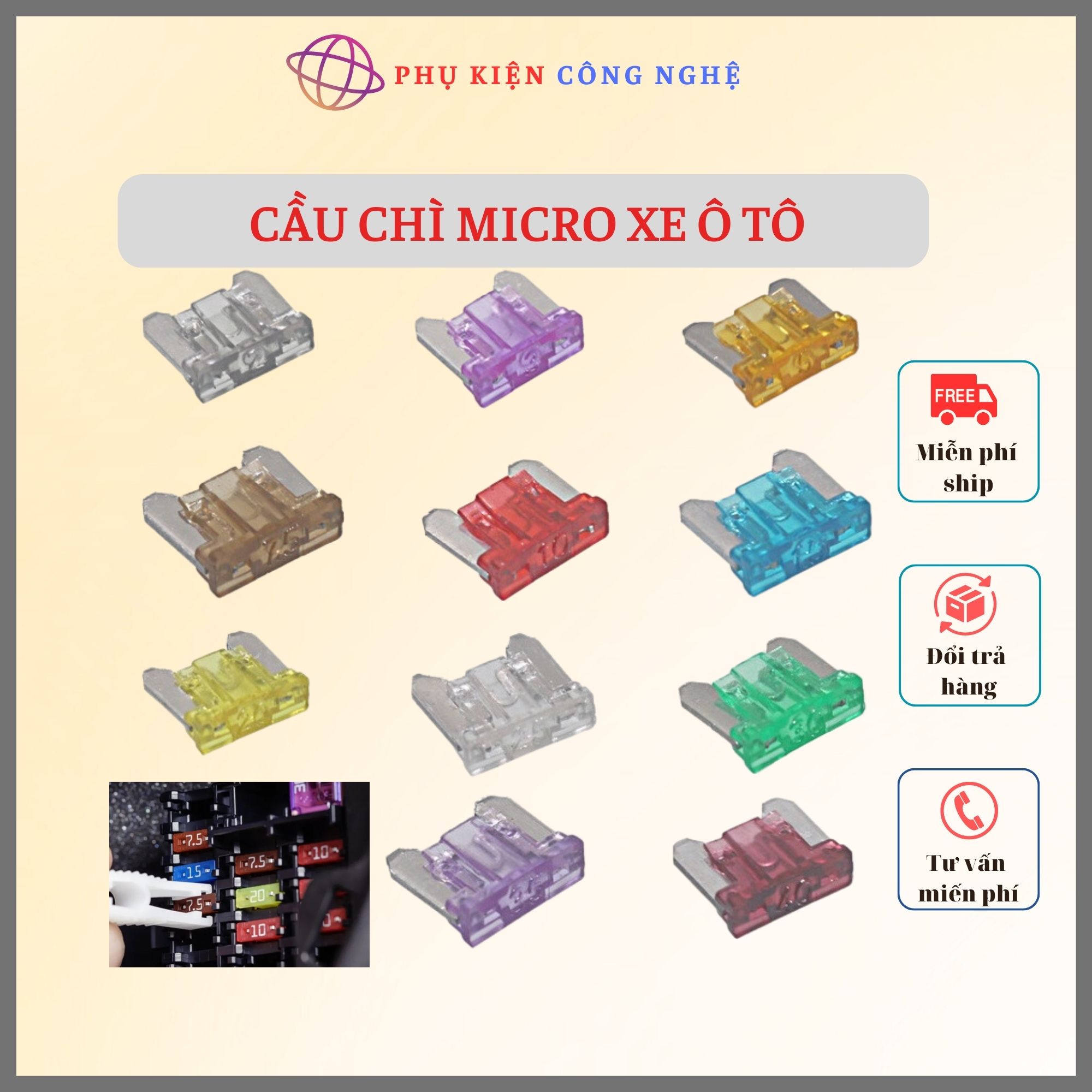 Cầu chì micro dùng cho xe ô tô