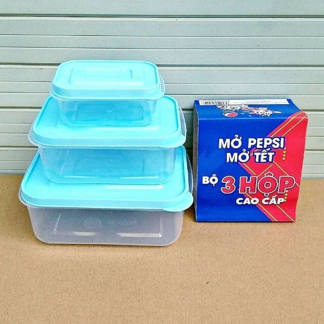 Bộ 3 Hộp Nhựa Vĩ Hưng của Pepsi - Hộp đựng thức ăn , thực phẩm
