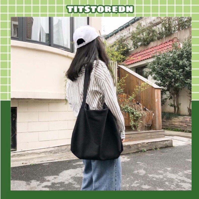 Túi Đeo Chéo Size To, Bản To Ulzzang (Có Sẵn, Điều Chỉnh Được Chiều Dài Quai)