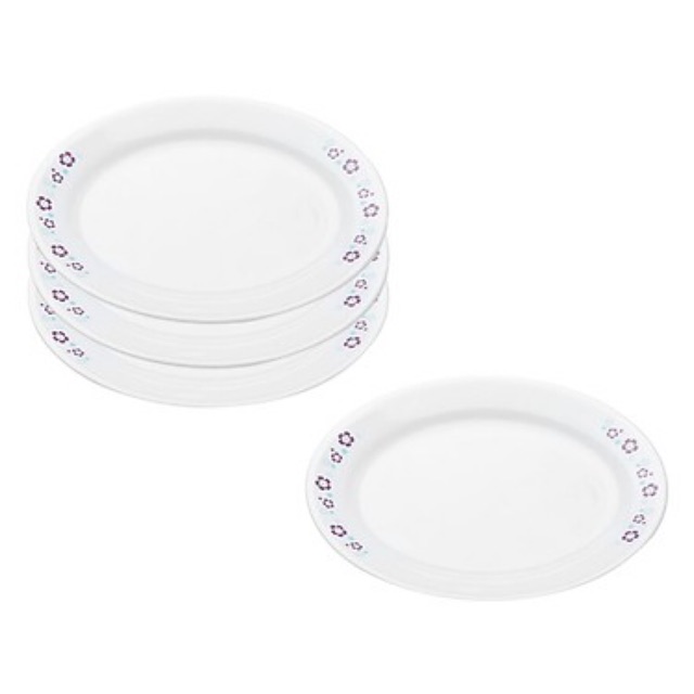 Corelle usa - florets - bộ 4 đĩa oval 6950-frt-lp - 25cm