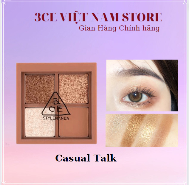 Phấn Mắt 3CE Multi Eye Color Palette #Casual Talk ( 4 ô)