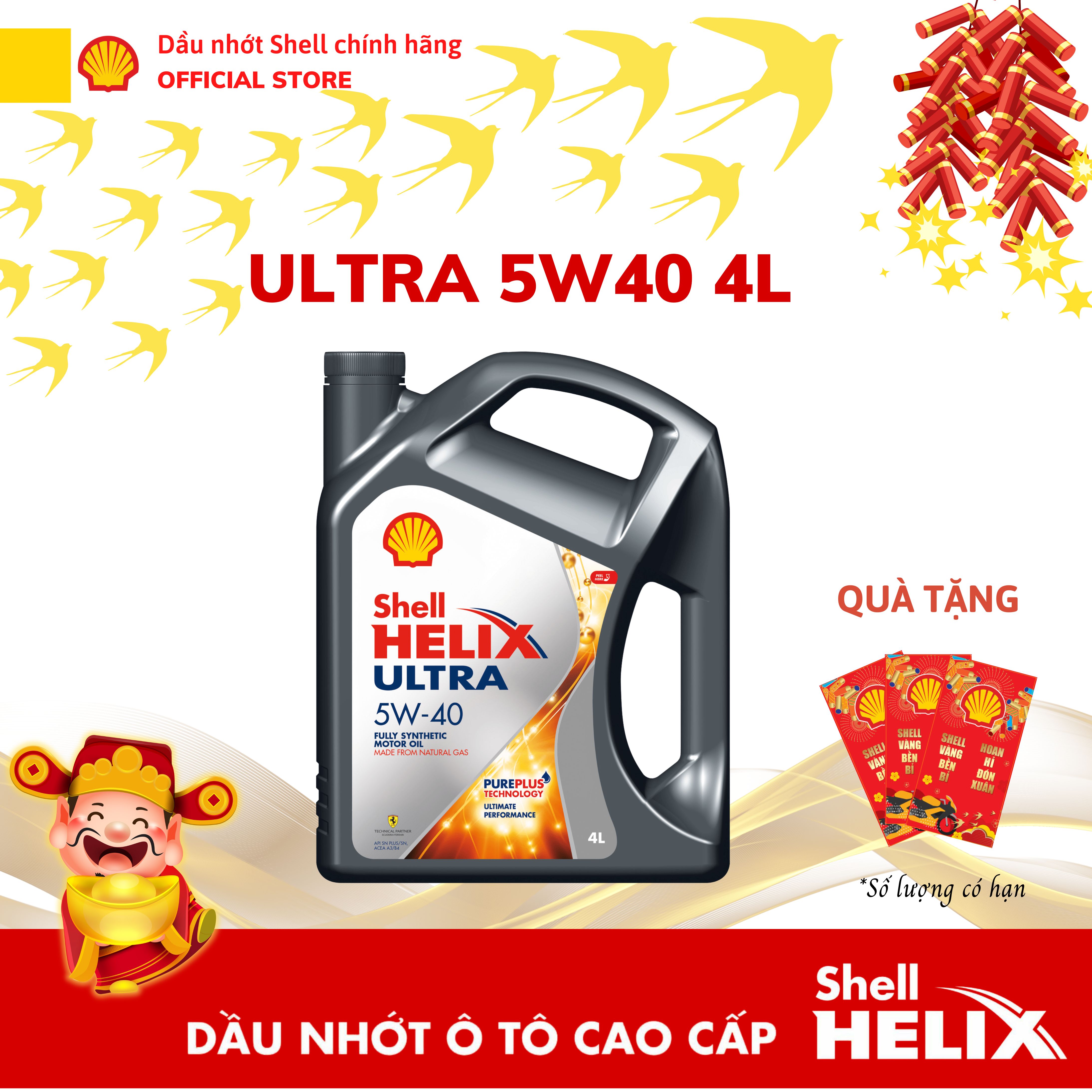 Dầu động cơ xe hơi cao cấp Shell Helix Ultra 5W40 4L