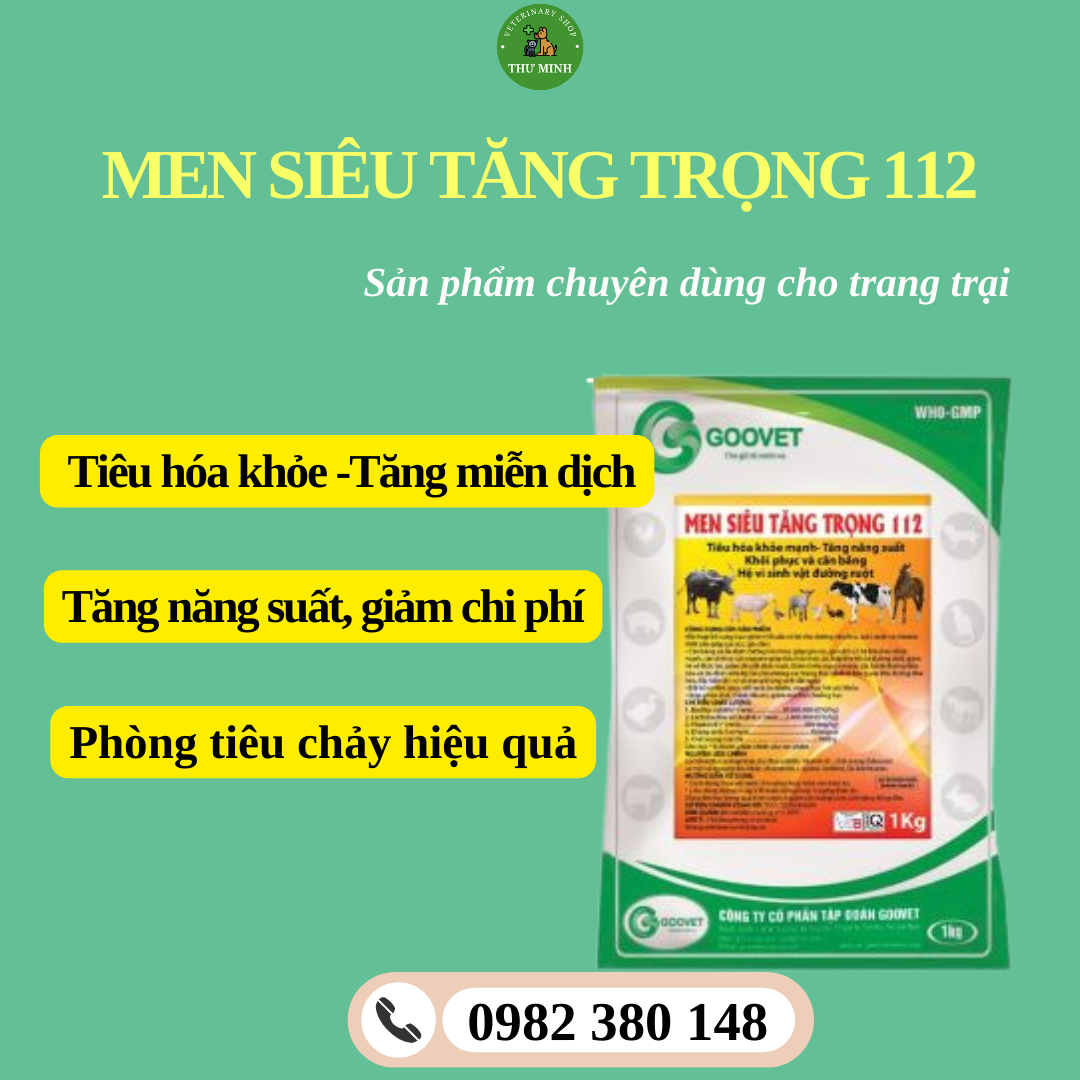 Men siêu tăng trọng 112 goovet gói 1kg