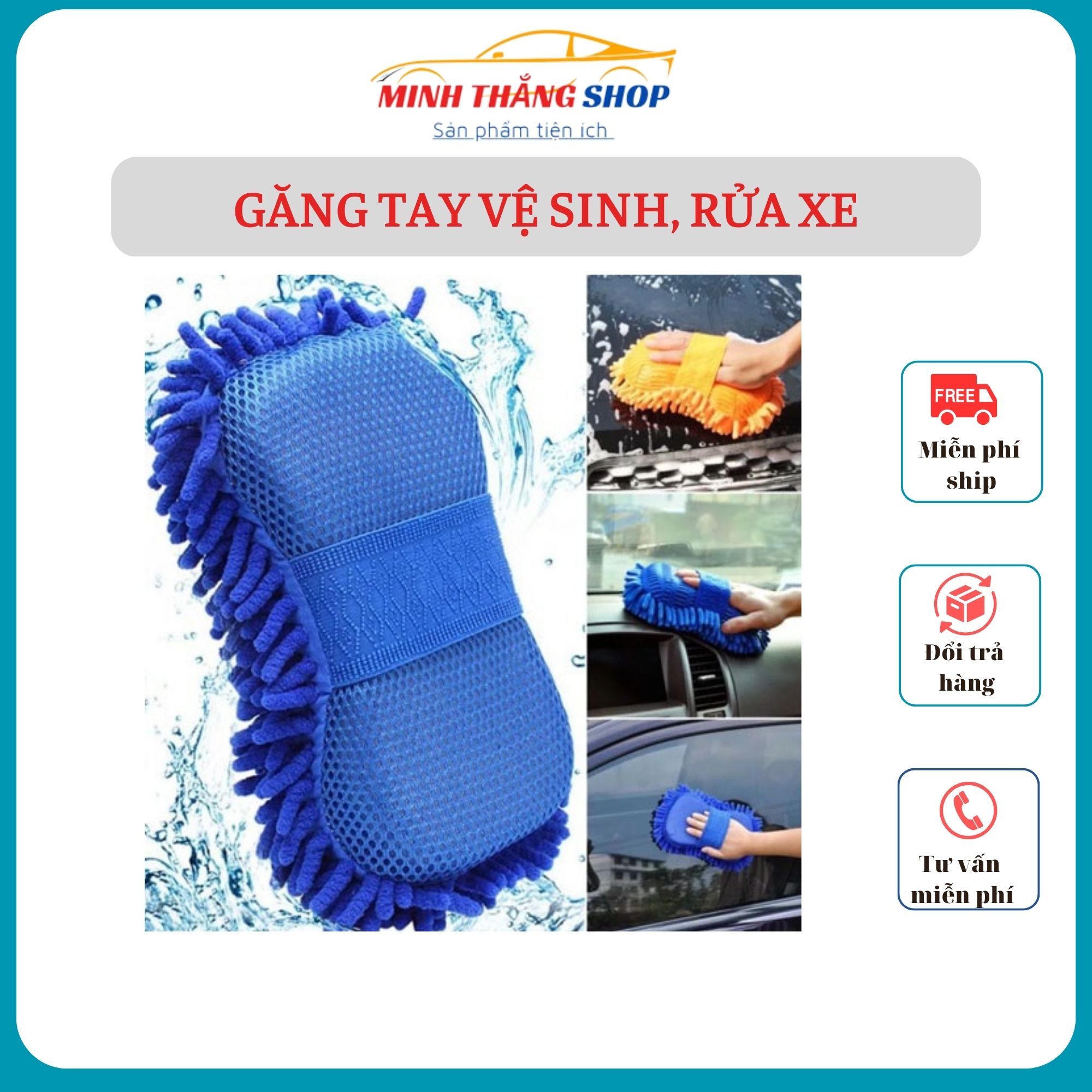 Găng tay rửa xe sợi Microfiber cho ô tô