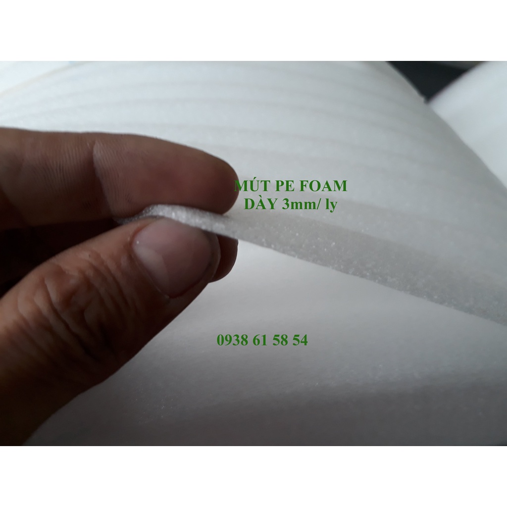 Miễn ship combo 10 mét mút pe foam dày 3ly/ 3mm bọc gói hàng