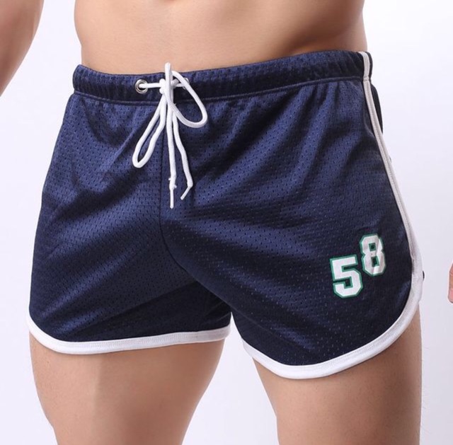 Quần đùi NAM tập GYM chất liệu thun lưới thoáng mát co giãn tốt, 2 size M-L (Đen/Trắng/Xanh) - Mono Shop