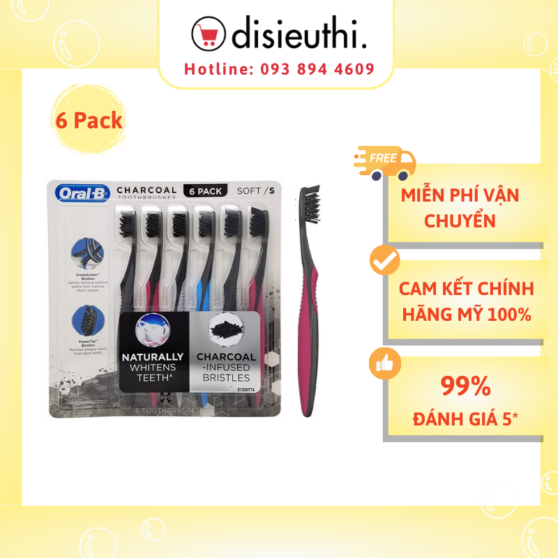 Bàn chải đánh răng Oral-B Pro Health Green Tea Làm Sạch Má Và Lưỡi Độc Đáo Để Loại Bỏ Vi Khuẩn Gây Mùi, Bảo Vệ Răng Và Nướu