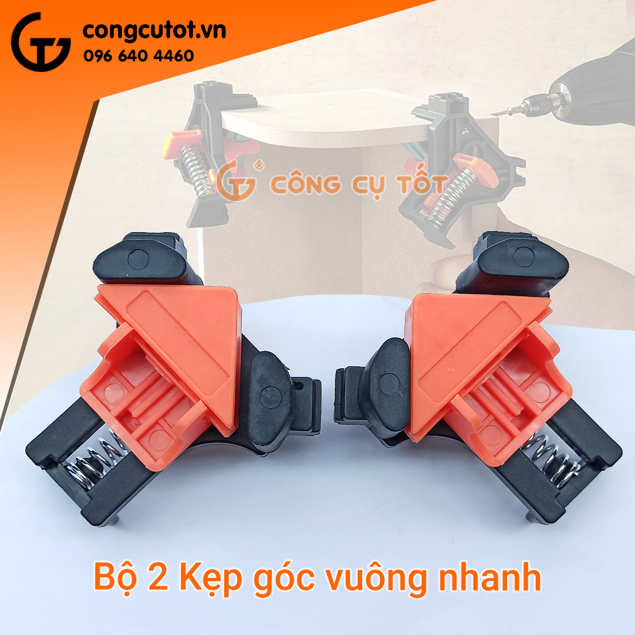 Bộ 2 cảo kẹp gỗ - vam góc vuông kẹp gỗ nhanh