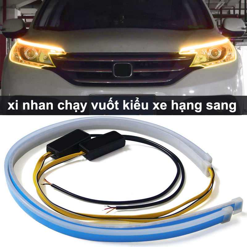 Cặp đèn LED Dây xi nhan chạy đuổi và đèn DAYLIGHT, Cao cấp hàng xịn 45cm AUDI45