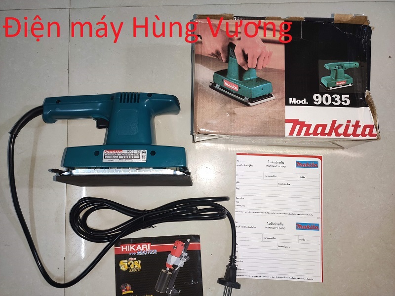 Máy chà nhám chữ nhật makita 9035, 220w, made in thái lan, dây đồng chịu nhiệt, tối ưu các bề mặt nhám làm bóng mịn.