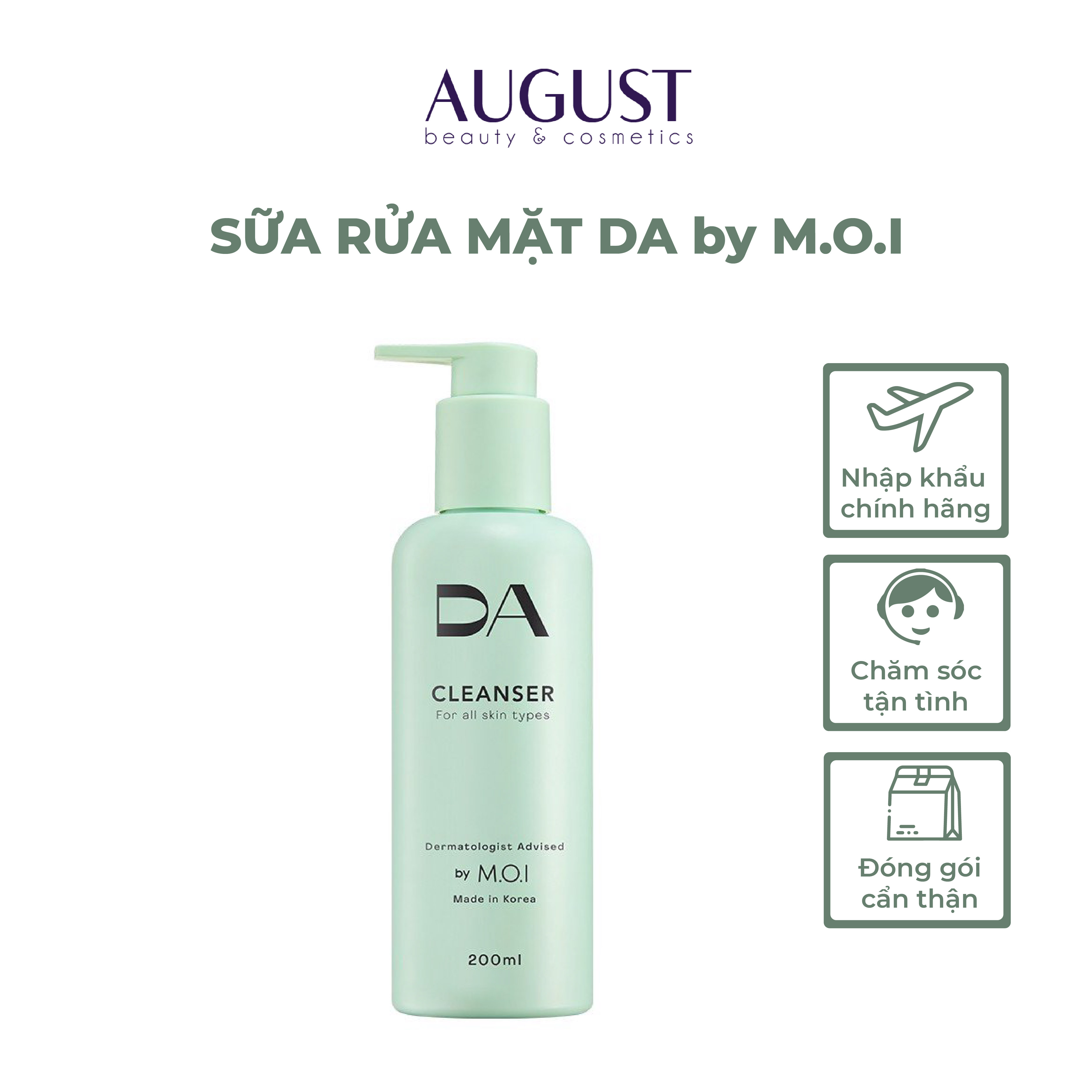 Sữa rửa mặt d.a by m.o.i dạng gel 2 in 1 chính hãng dung tích 200ml