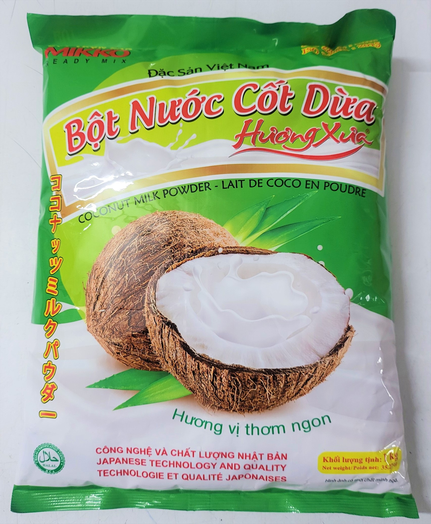 [TÚI LỚN 1Kg] BỘT NƯỚC CỐT DỪA Hương Xưa [VN] MIKKO Coconut Milk Powder (halal)