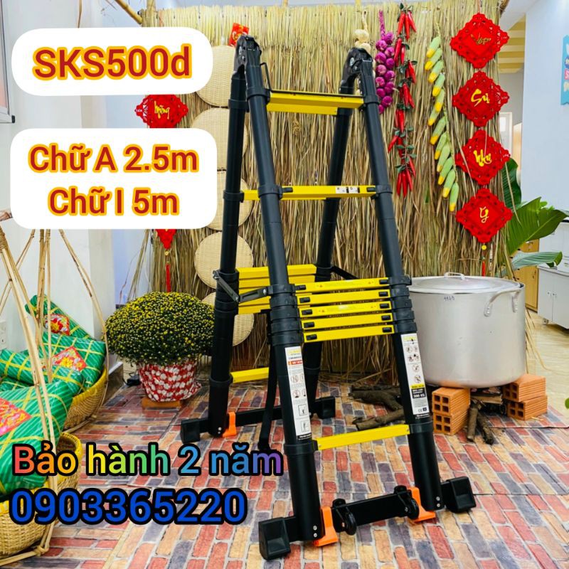 Thang nhôm rút đôi chữ a sumika sks500d new 2020