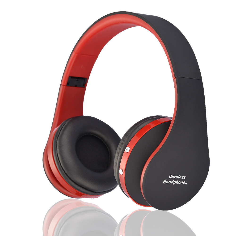 Headphone bluetooth chụp tai cao cấp NX-8252 có mic đàm thoại kèm dây 3.5 ( đỏ đen )
