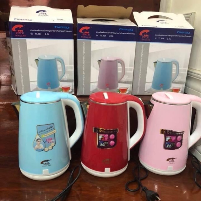 [HCM](SIÊU SALE) BÌNH ĐUN SIÊU TỐC 2.5 LÍT - JIPLAI- THÁI LAN ( INOX 304 ) Bình đun siêu tốc bền đẹp an toàn giá rẻ Ấm Siêu Tốc 2 Lớp Thái Lan JipLai 2.5 Lít Cao Cắp Chống Giật Công Nghệ INVENTER Tiết Kiệm Điện Và Đun Sôi Cực Nhanh