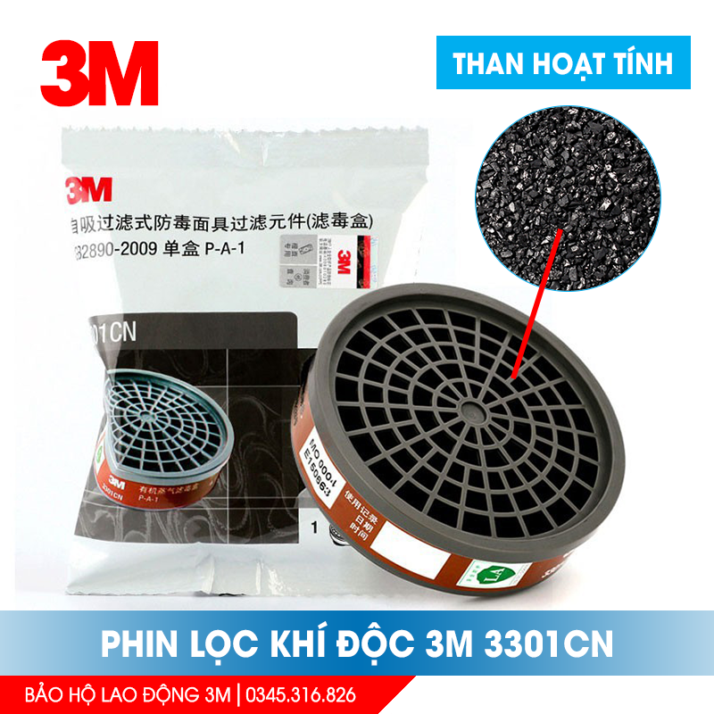 Phin lọc 3m 3301cn dùng cho mặt nạ phòng độc chống bụi 3m 3100, 3200, hf-52, ...
