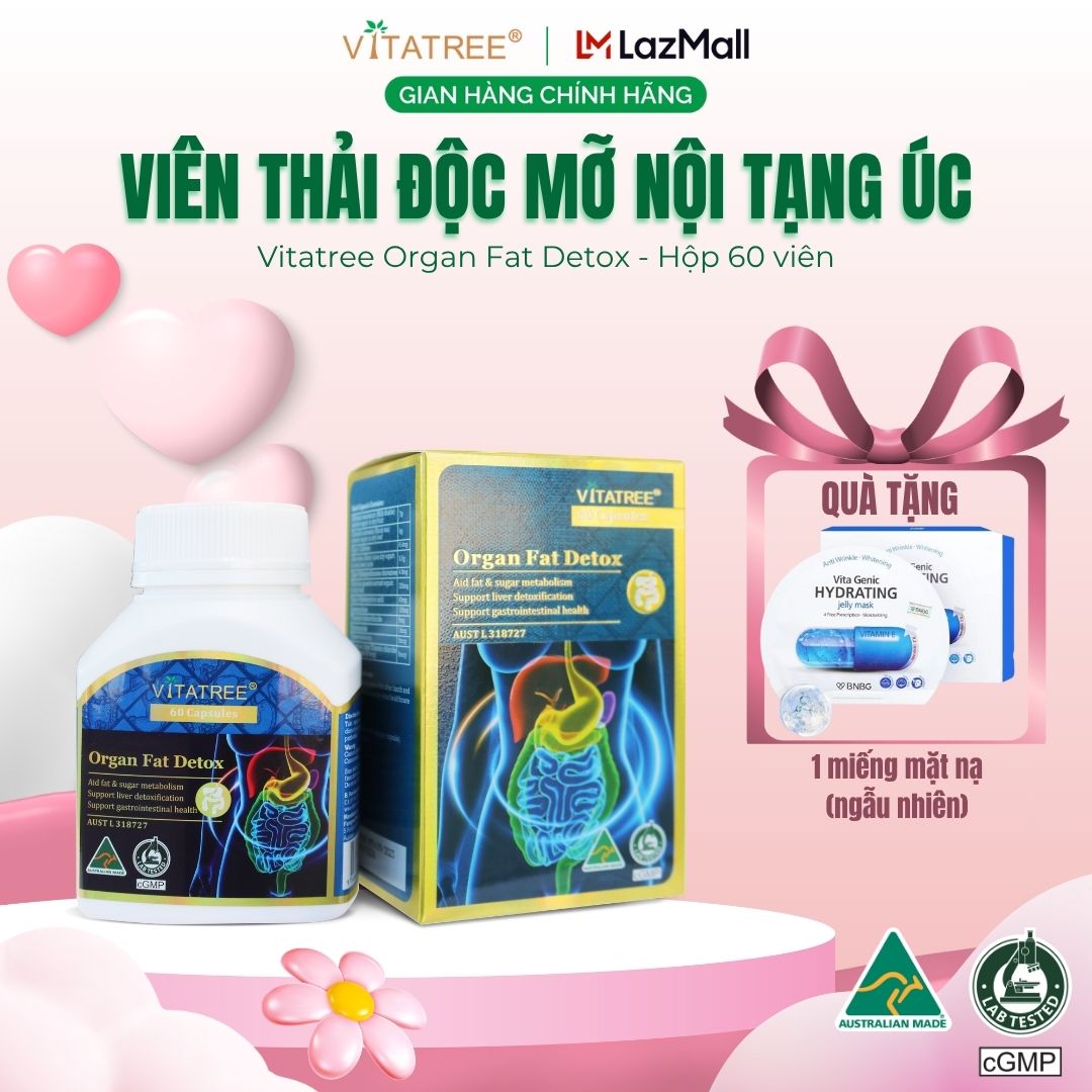 TPBVSK Vitatree Organ Fat Detox 60 viên - Viên Uống Hỗ Trợ Thải Độc Mỡ Nội Tạng