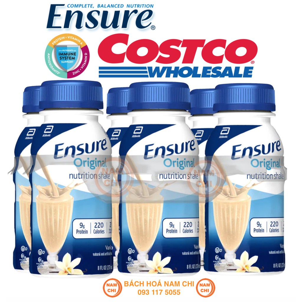 Abbott usa combo 6 chai sữa ensure original nutrition shake vanilla ensure mỹ 237ml