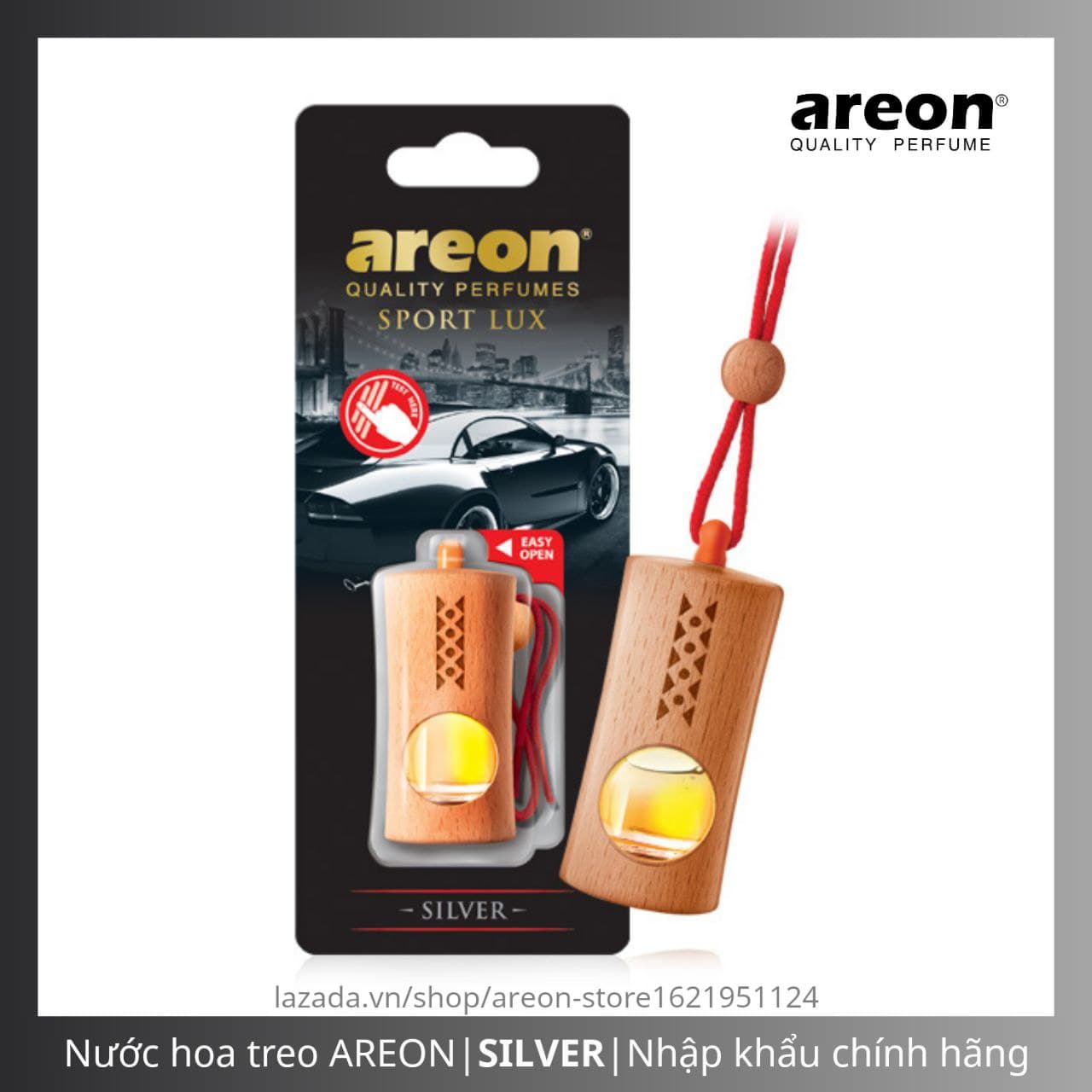 Nước Hoa Treo Xe Areon Sport Lux - Nhập Khẩu Chính Hãng (Silver)