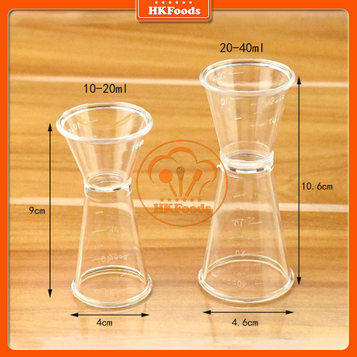 Ly Đong 2 Đầu/ Cốc Đong Nhựa Jigger 2 Đầu Dùng Trong Pha Chế Định Lượng Rõ Ràng
