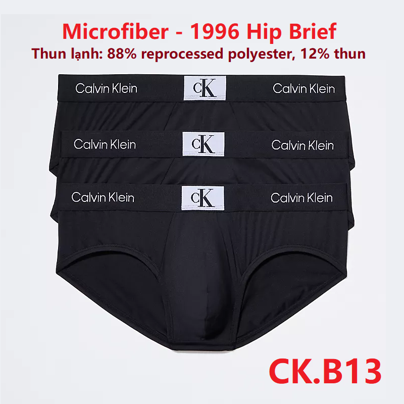 Chính hãng Mỹ -CK.B13-M,L Quần lót nam CK Calvin Klein Micro thun lạnh Hip Brief tam giác Microfiber