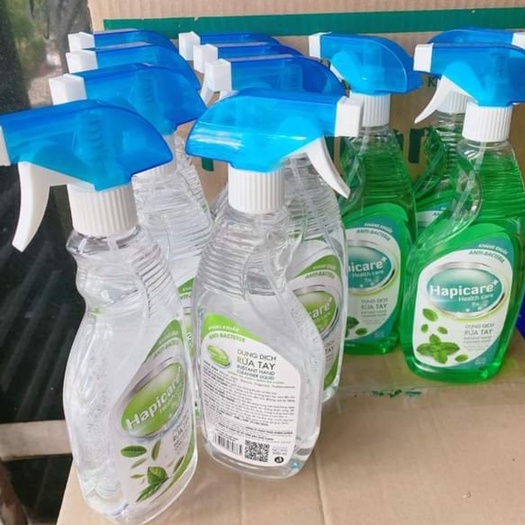 Chai xịt khuẩn, nước rửa tay, xịt khuẩn covit, dung dịch rửa tay khô Happicare+ 500ml dạng vòi xịt
