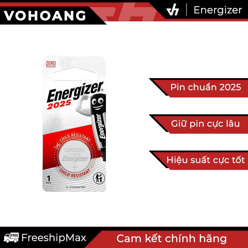 Pin Energizer 2025 3V pin CMOS laptop, remote một số loại xe máy, máy đo
