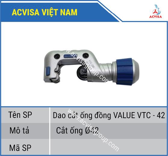 Dao cắt ống đồng value model: vtc - 42