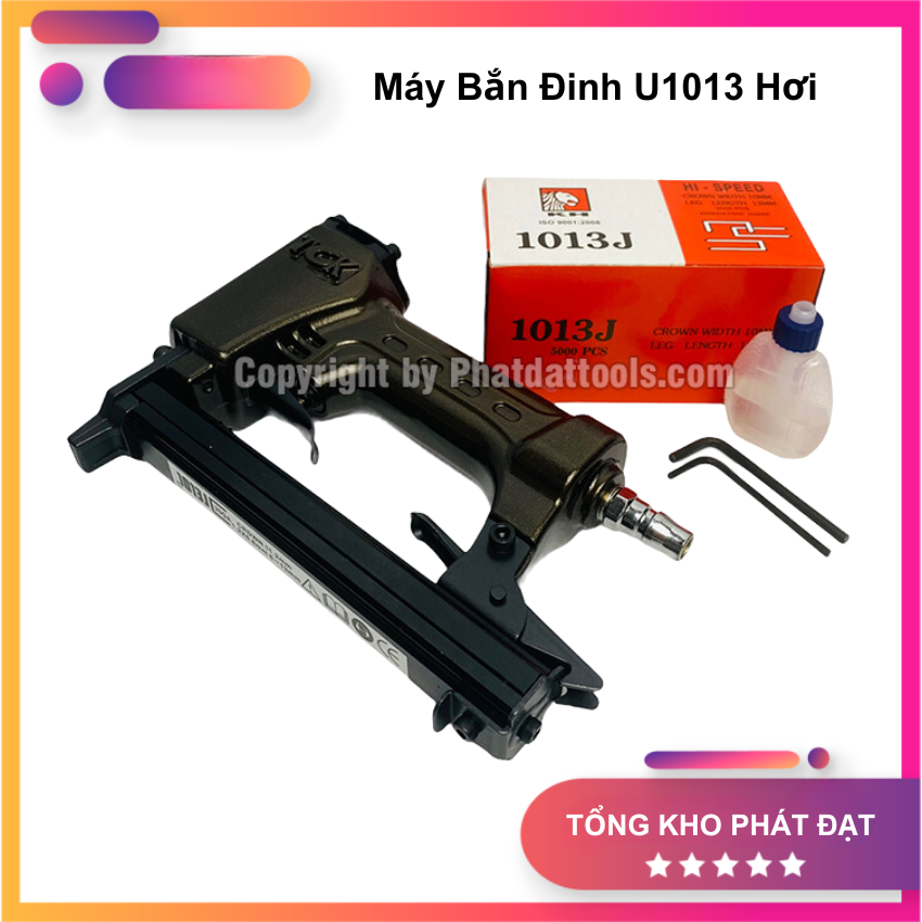 Súng bắn đinh ghim u 1013 hơi bọc yên xe máy, máy bắn ghim bọc sofa jok dùng máy nén khí