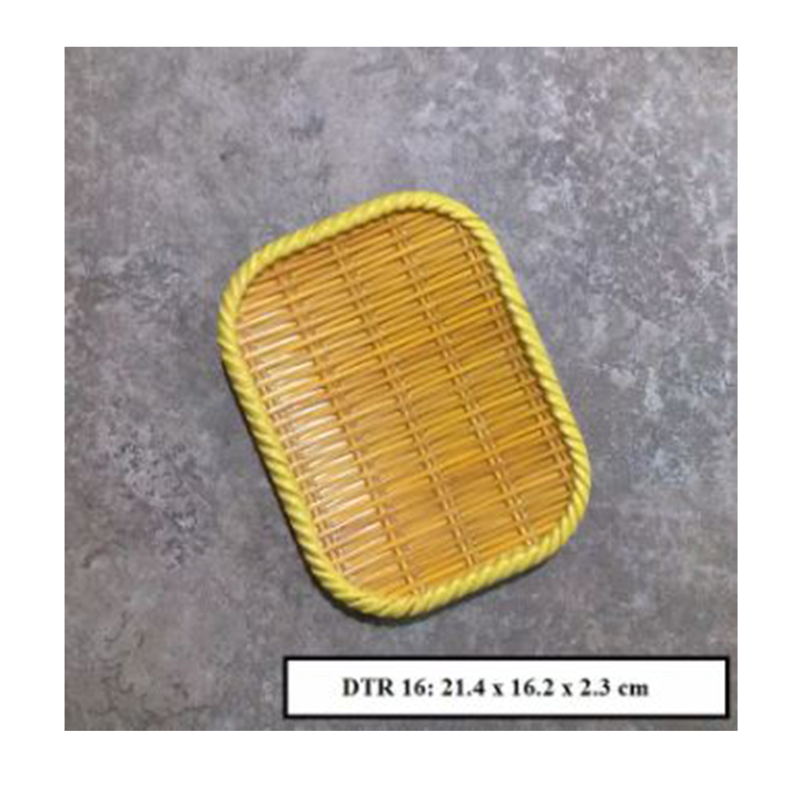 Dĩa Chữ Nhật Nhựa Melamine Phíp Giả Tre Nhiều Size DTR 16 - DTR 17 Dùng Để Đựng Bún Đậu Mắm Tôm, Đồ Chiên