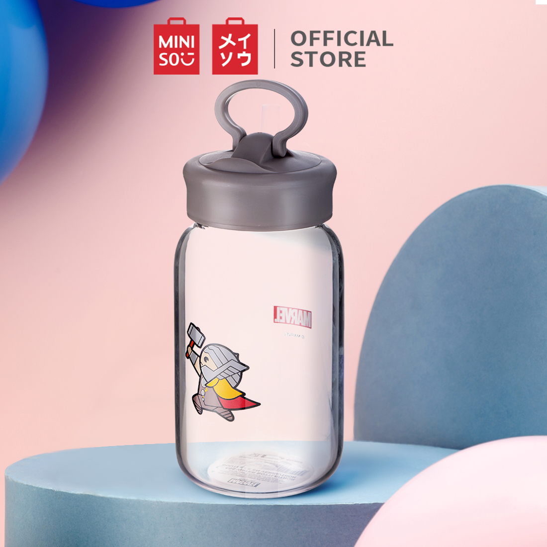 Bình nước Miniso Marvel có móc 248g - Đỏ - màu ngẫu nhiên