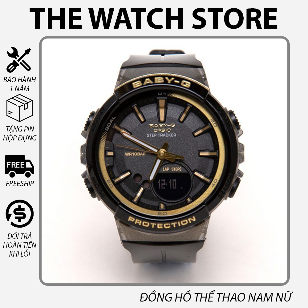 Đồng hồ Casio Baby-G BGS-100GS-1ADR Đen Vàng - Bảo Hành 12 tháng