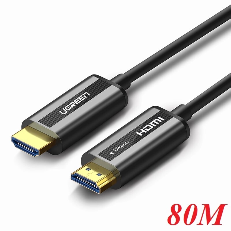 Ugreen 50221 80m màu đen cáp tín hiệu hdmi chuẩn 2.0 sợi quang cao cấp hd132