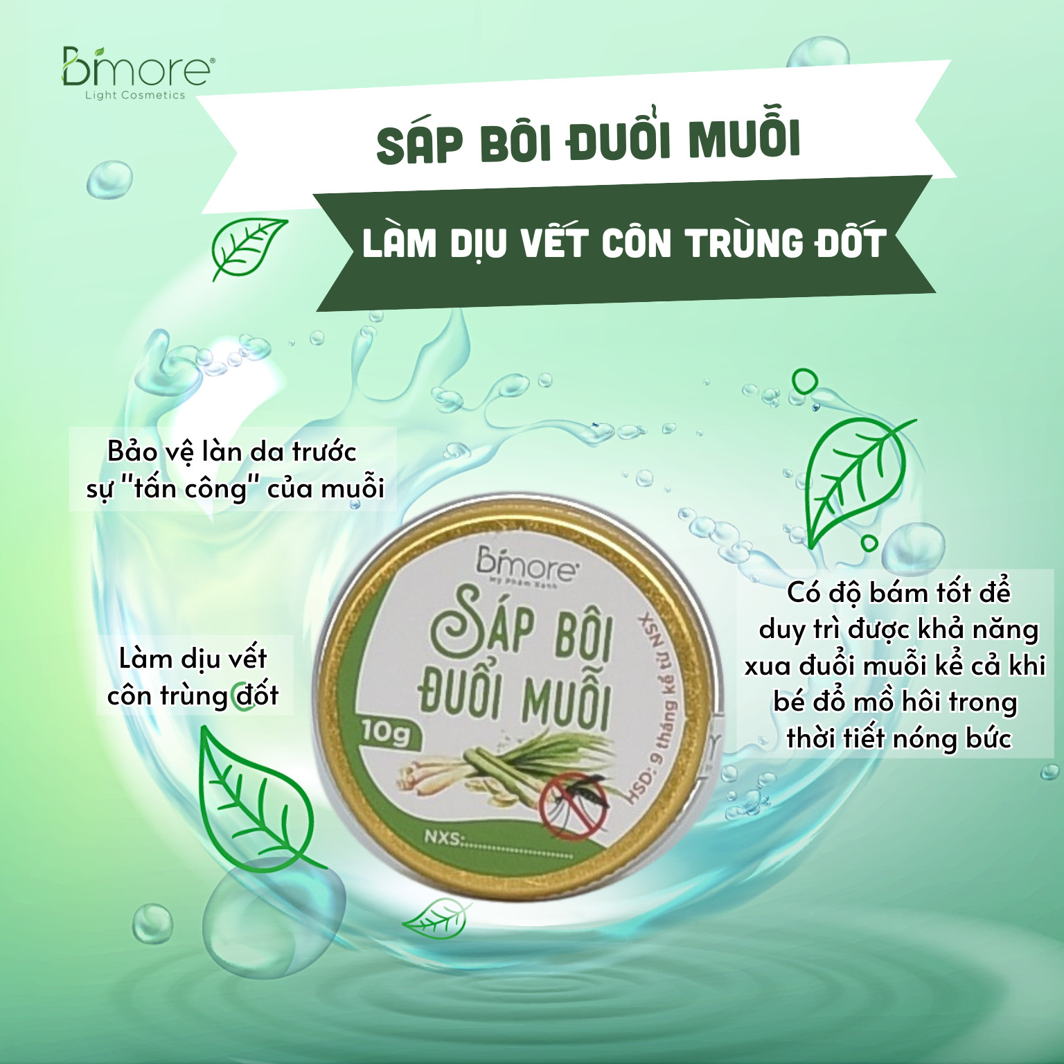 Sáp Bôi Giúp Đuổi Muỗi, Còn Có Tác Dụng Làm Dịu Vết Côn Trùng Đốt Bimore 10g