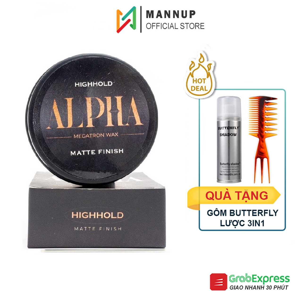 Sáp vuốt tóc alpha clay wax 56g