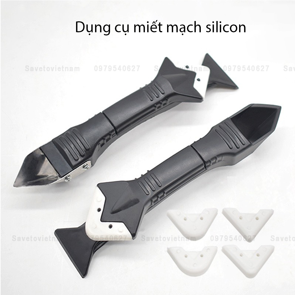 DBộ dụng cụ miết mạch keo Silicon kèm 5 đầu miết Siilicon
