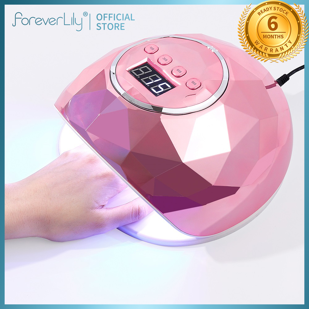 foreverlily Máy Sấy Móng Tay Đèn 86W Đầy Màu Sắc Gương Kim Cương Nail Đèn Pro UV 39LEDs Thiết Bị Làm Khô Nhanh Móng Tay Màn Hình LCD Cho Bộ Đếm Thời Gian Làm Móng