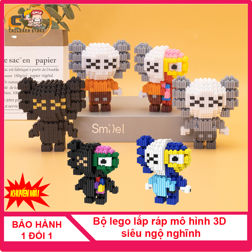 Combo 5 bộ Mô hình lego 3D lắp ráp mini động vật, nhân vật hoạt hình dễ thương cho bé, có sách hướng dẫn chi tiết, lắp ghép dễ dàng, thích hợp làm quà tặng, decor trang trí bàn học, lego bearbrick, lego gấu, lego 12 cung hoàng đạo