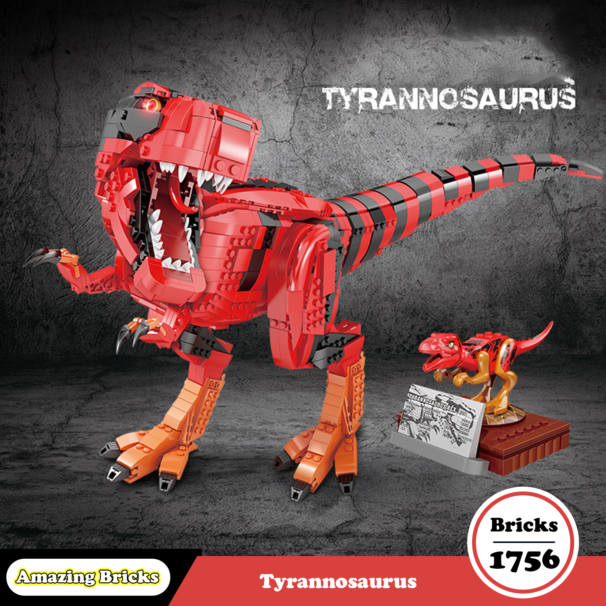 Đồ chơi Lego lắp ráp Khủng long bạo chúa - FC6201 T-Rex Dinosaurs - Xếp hình thông minh - Đồ chơi Trẻ em - Đồ chơi lắp ráp trí tuệ